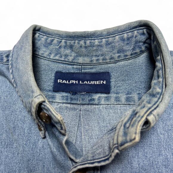 Polo Ralph Lauren Denim Blaire Pony Button Front Long Sleeve Shirt Small - Picture 5 of 6